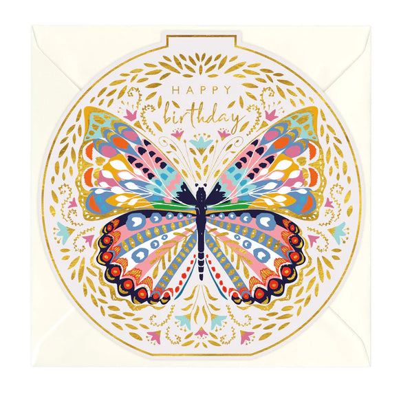 Happy Birthday Butterfly Round Card Sajaroo Gifts