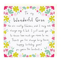 Wonderful Gran Birthday Card Sajaroo Gifts
