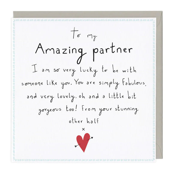 Amazing Partner Valentine's Card Sajaroo Gifts