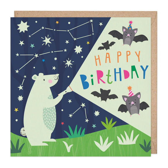 Starlight Bear Glow In The Dark Birthday Card Sajaroo Gifts