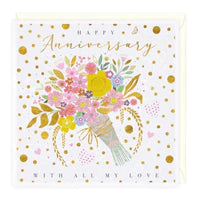 Golden Bouquet Anniversary Card Sajaroo Gifts