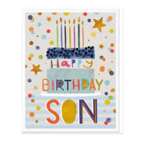 Cake, Stars & Confetti Son Birthday Card Sajaroo Gifts