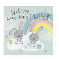 Welcome Tiny Twins New Baby Card Sajaroo Gifts