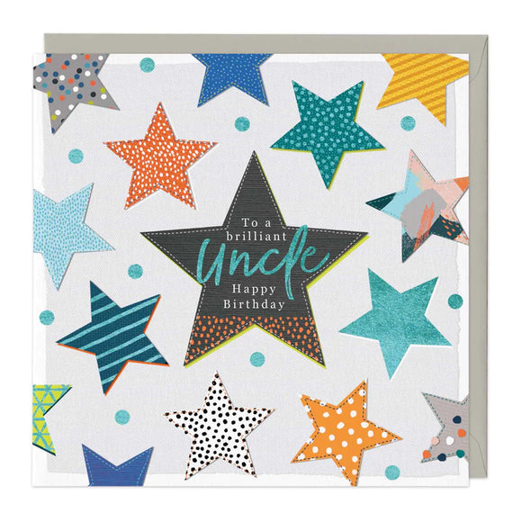 Brilliant Uncle Birthday Star Card Sajaroo Gifts
