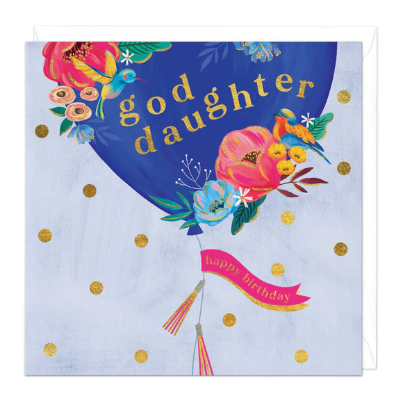 God Daughter Balloon Birthday Card Sajaroo Gifts