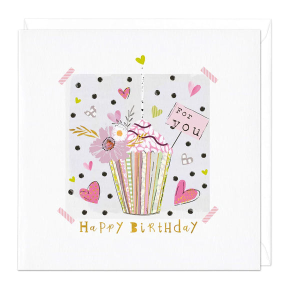 Cupcake And Hearts Birthday Card Sajaroo Gifts