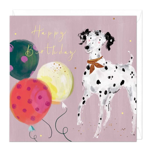 Spotty Dog & Balloons Birthday Card Sajaroo Gifts