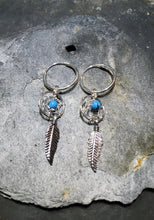 1.2 X 14MM HOOP WITH 10MM BLUE DREAMCATCHER CHARM Sajaroo Gifts