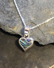 HEART/MOTHER OF PEARL ABALONE PENDANT 9MM X 9MM Sajaroo Gifts