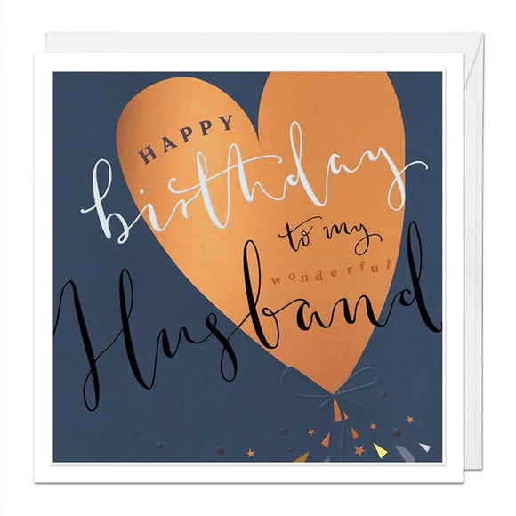 Wonderful Husband Luxury Birthday Card Sajaroo Gifts