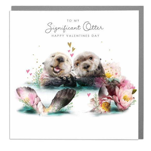 Valentines Otters Greeting Card