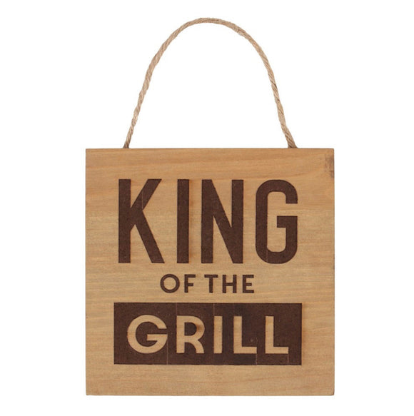 KING OF THE GRILL SQUARE HANGING SIGN Sajaroo Gifts