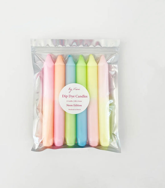 Dip Dye Candles in Set: Neon Edition Sajaroo Gifts