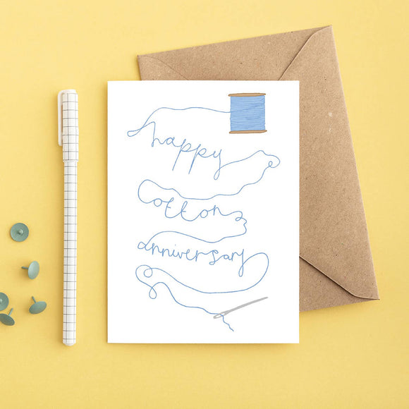 Cotton Wedding Anniversary Greeting Card | 2nd Anniversary You've got pen on your face