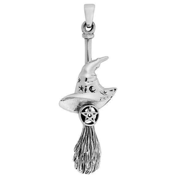 Amazing Witches Besom Hat Pendant Silver Jewellery Cavern Wholesale