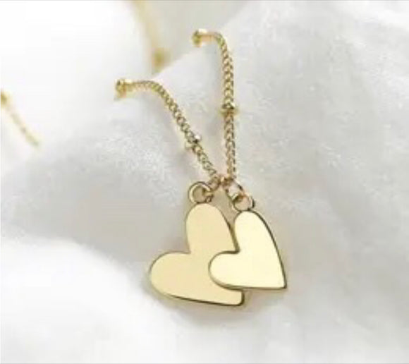 Gold Hearts Necklace Sajaroo Gifts