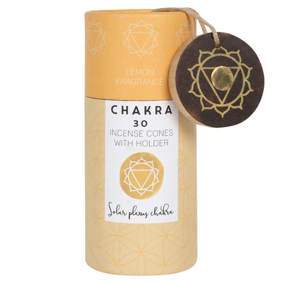 CHAKRA INCENSE CONES Lemon for Solar Plexus Sajaroo Gifts