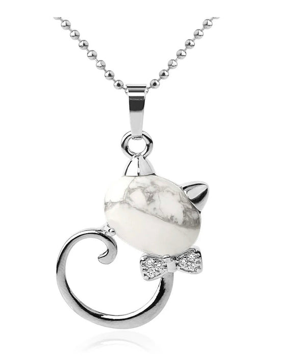 Crystal Cat Pendant With Chain Sajaroo Gifts