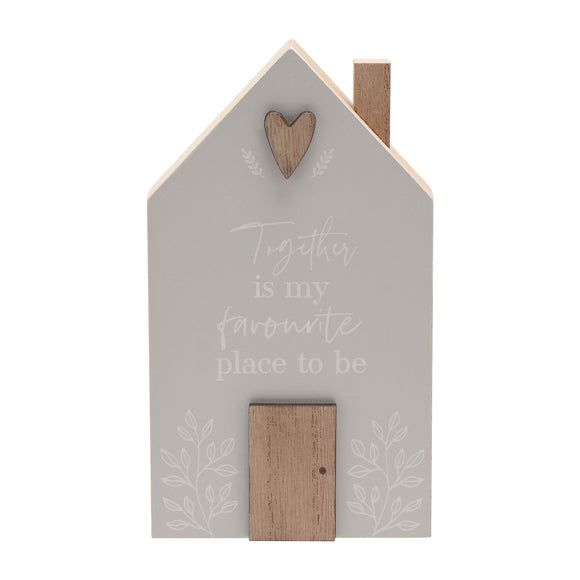 MOMENTS MINI HOUSE PLAQUE TOGETHER GREY Sajaroo Gifts