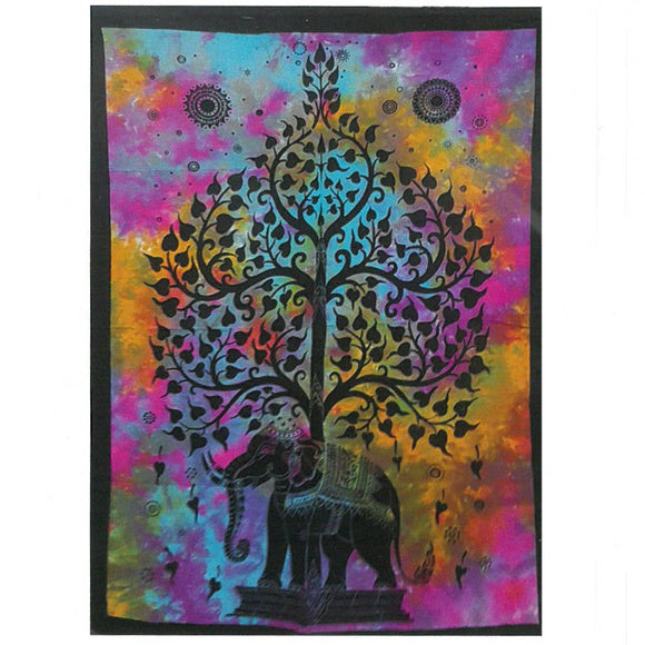 CWA-11 - Cotton Wall Art - Elephant Tree Ancient Wisdom