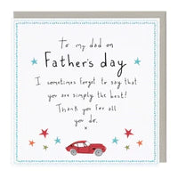 Simply The Best Dad Father's Day Card Sajaroo Gifts