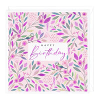 Floral Pinks Birthday Card Sajaroo Gifts