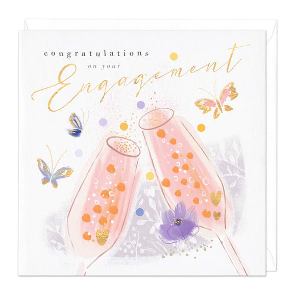 Bubbly Butterflies Engagement Card Sajaroo Gifts