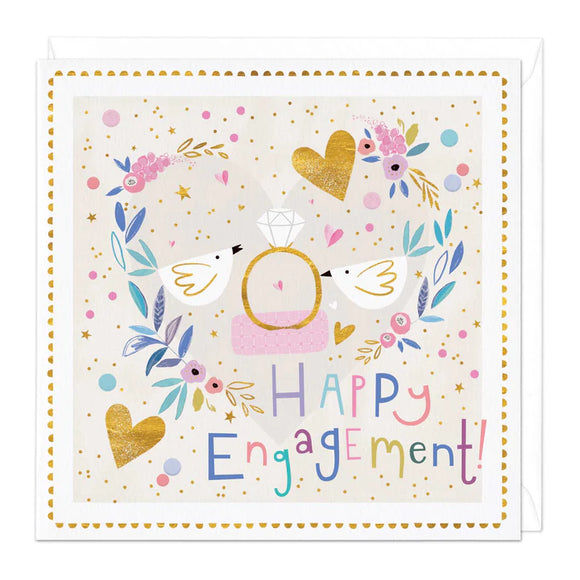 Ring and Birds Engagement Card Sajaroo Gifts