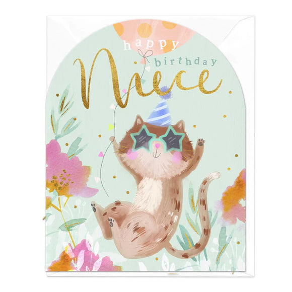 Cat Niece Birthday Card Sajaroo Gifts