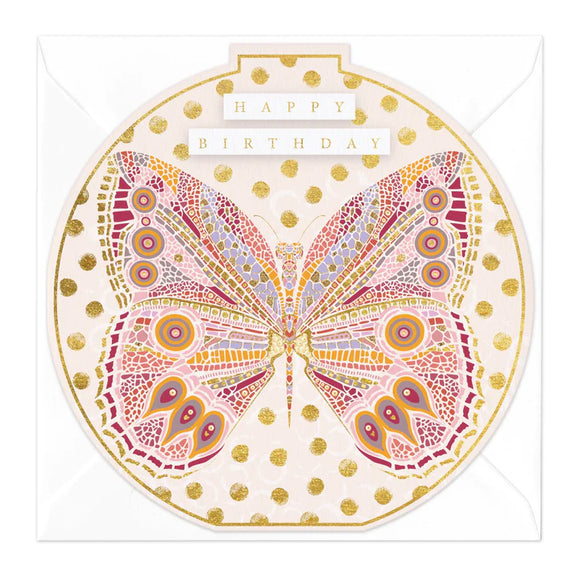 Butterfly Round Birthday Card Sajaroo Gifts
