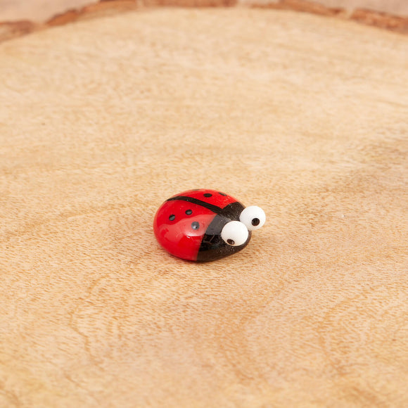GLASS LADYBIRD WITH GOOGLE EYES HAND BLOWN ORNAMENT Sajaroo Gifts