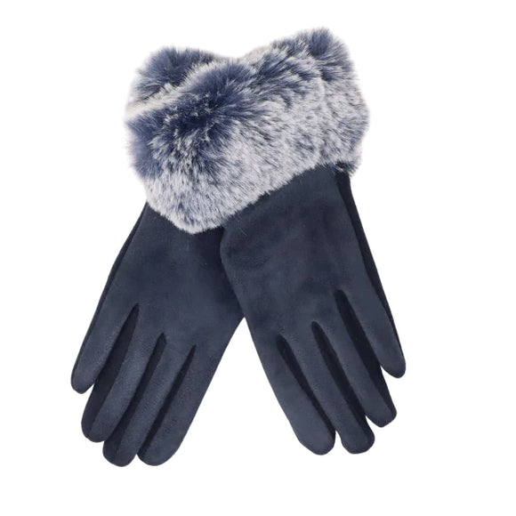 Large Trim Faux-Fur Gloves Sajaroo Gifts