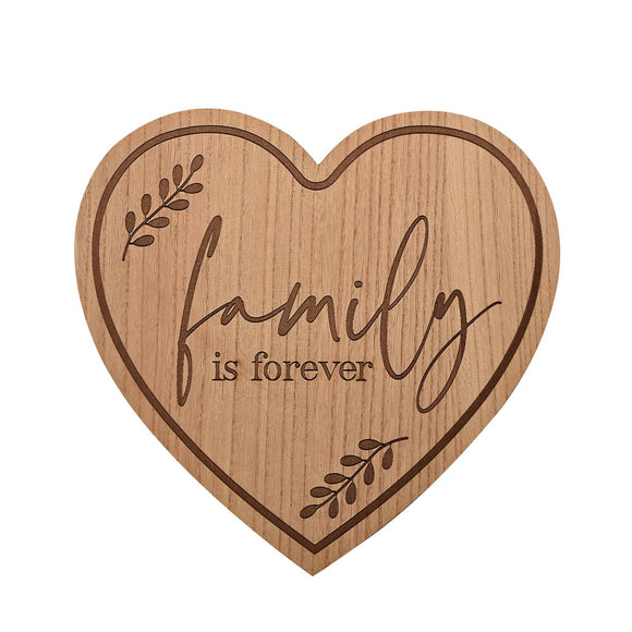 MOMENTS WOODEN HEART PLAQUE - FAMILY FOREVER 30CM Sajaroo Gifts
