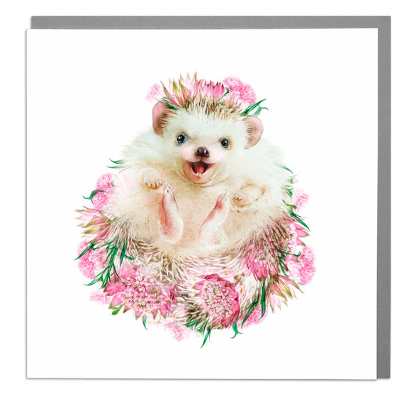 Round Hedgehog Greeting Card