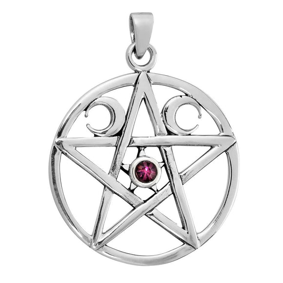 Triple Moon Pentagram Pendant Silver Jewellery Cavern Wholesale