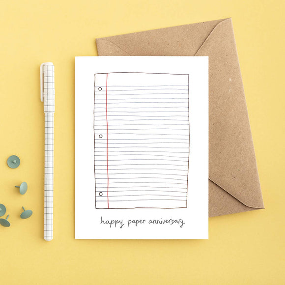 Paper Wedding Anniversary Card | Funny Anniversary Card You've got pen on your face