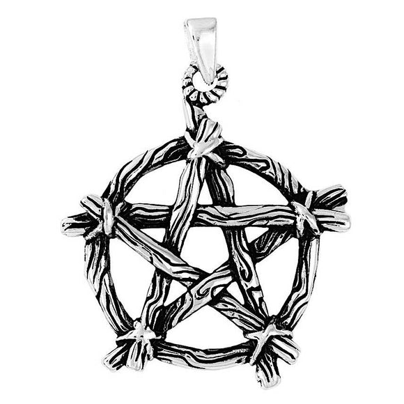 Stunning Stick Pentagram Silver Pendant Silver Jewellery Cavern Wholesale