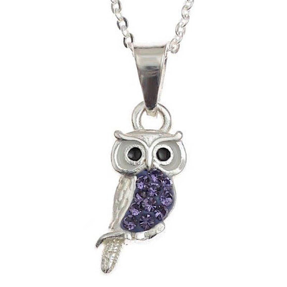 Tanzanite Crystal Owl Pendant Silver Jewellery Cavern Wholesale