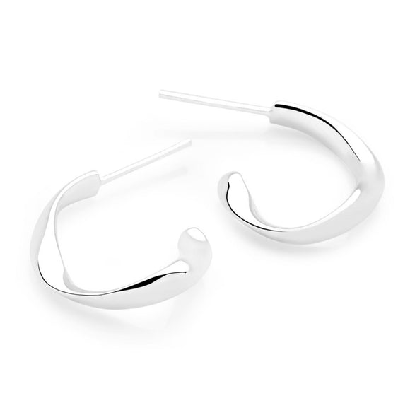 Sterling Silver Molten Silver Hoops Sajaroo Gifts