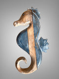 Painted Sea Horse Plaque nautical: 25 cm / Blue Batik Indah